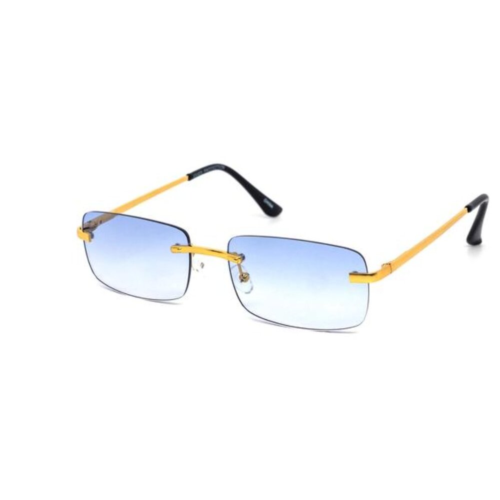 Hip Hop Sunglasses Men Women Fashion Blue Lens Square Model Party Festival Small